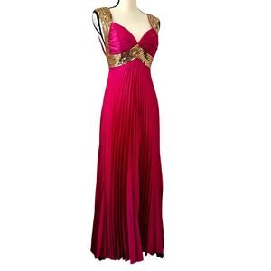 Y2K Prom Dress Tiffany Designs Sequin Formal Gown Hot Pink Womens Size 6 Maxi